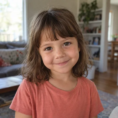 AI-generated sample photo of Emma, 5